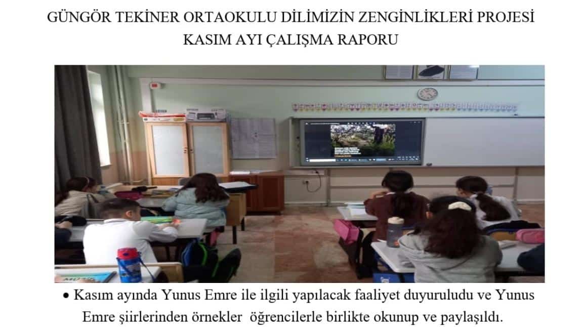 Dilimizin Zenginlikleri Kasım Ayı Çalışmaları